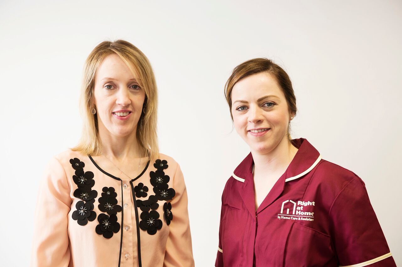 Natalie Crowe with Carer, Right At Home Galway